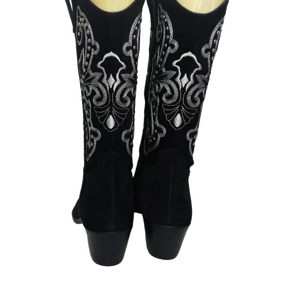 DOLCE VITA SULA Womens NEW Black Suede Embroidered Cowgirl Boots - Size: 10 - Picture 3 of 5